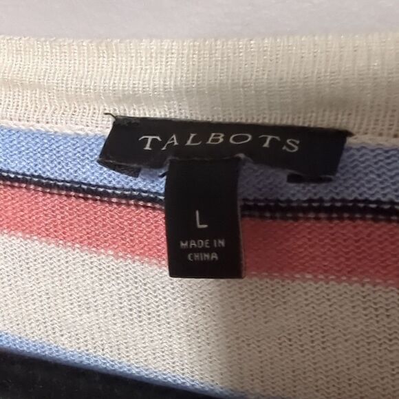 Talbots Striped V Neck Sweater - Picture 4 of 6